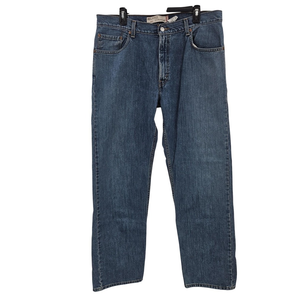 Levis 559 Jeans Mens 36x34 Blue Relaxed Straight Fit Cotton Western Cowboy Norm